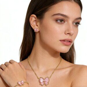 Kendra Scott Haley Bow Blush Mother-of-Pearl Necklace Set (3-piece set)